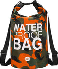 Waterproof Dry Bag, 30L Fit for Women Men Water Proof Bags Lightweight Dry Storage Floating Backpack with Whistle for Travel Boating Kayaking (Orange Camouflage)