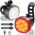 Victagen Bike Lights Kit 9LED Bike Headlights High & Low Beams, Ultra-Light and Bright Bicycle Lights, Waterproof Bike Lights for Night Riding, USB-C Bicycle Front and Rear Lights