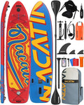 Inflatable Stand Up Paddle Board 12' with Kayak Seat & Dual Paddles – Premium SUP Board for Adults & Families Includes Kayak Conversion Kit, Pump, Leash & Accessories – Stable Wide Deck for Beginners