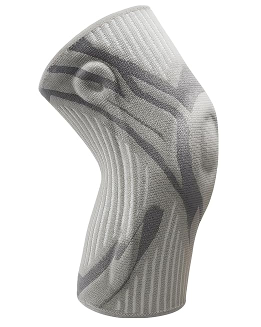 Knee Compression Sleeve, Knee Brace for Men & Women, Knee Support for Running, Basketball, Workout, Gym, Hiking, Sports, Gray, Small