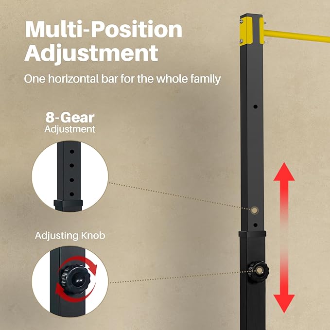 Pull Up Station, Bongkim Power Tower Portable Pullup Bar Station, Pull Up Bar for Home Gym, Pull Up Tower Station 330LBS