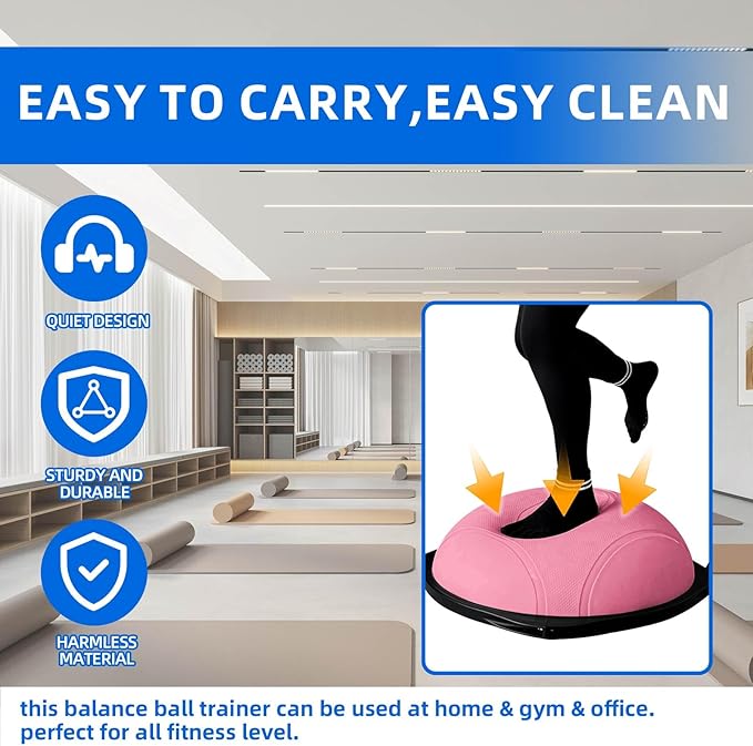 Balance Ball Home Workout Equipment, 27.5/31.5 inch Exercise Ball Balance Trainer, Stability Ball for Exercise, Half Balance Ball Strength Training Equipment for Cardio and Core Training