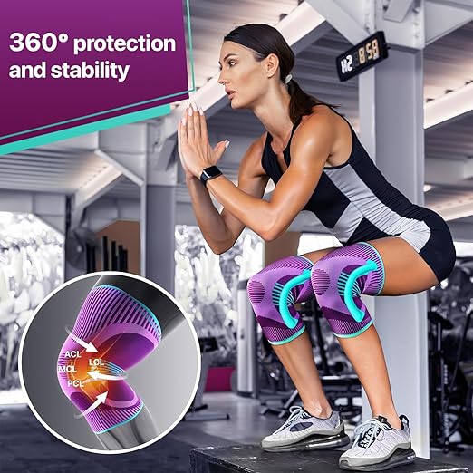DR. BRACE ELITE Knee Brace with Size Stabilizer (2 Pack) Knee Brace for Women & Men, Workout, Sports, Daily Knee Compression Sleeve for Maximum Knee Pain Support & Fast Recovery (Galaxsis, Medium)