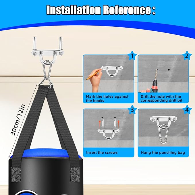 Hanging Punching Bag for Kids, 2FT PU Leather Kicking Bag with Boxing Bag Gloves, Heavy Bag Boxing Equipment for Training Karate Muay Thai Kick Taekwondo(Unfilled)