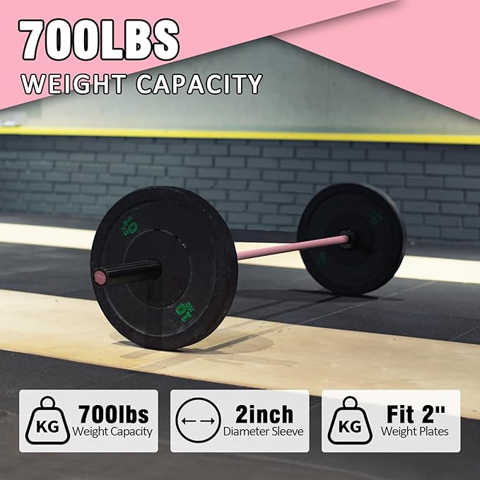 PROOFGOLD 6.6ft/7ft Olympic Barbell Bar 35Lb(15kg)/45LB(20kg) Barbell,Bench Press Bar for Squats and Deadlifts,Olympic Weight Bar for Home Gym,Womens Mens barbell(2inch),500LB/700LB/1000LB