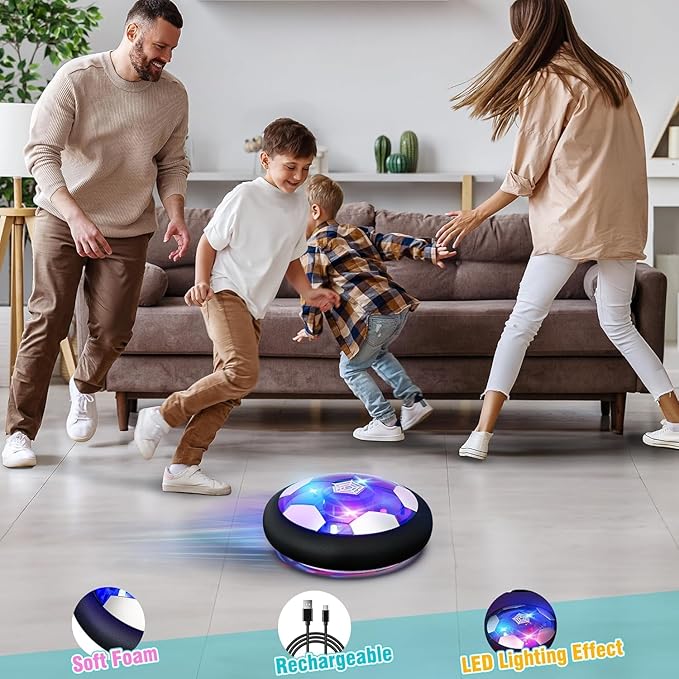 Rechargeable Hover Soccer Ball- Kids Toys - Indoor Toddler Game -Birthday for Boy Age 3,4,5,6,7,8,9 Years Old - Easter Basket Essential- Stocking Stuffers - Yankee Swap-2Packs