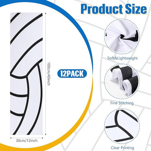 12 Pack Volleyball Cooling Towels, Sports Towels with Bags, 40"x12" Breathable Chilly Towel, Microfiber Towel for Sport Team Gift