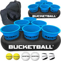 BucketBall | Team Color Edition | Party Pack (Light Blue/Light Blue): Original Yard Pong Game: Best Camping, Beach, Lawn, Outdoor, Family, Adult, Tailgate, Jumbo, Giant Game