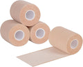 4 Rolls Elastic Tape, Breathable Self Adhesive Bandage Wrap, Flexible Stretch Bandages for Sports Wrists Sprains Knees Ankles, for Animals and Pets, 5 Yards (3 Inch in Width)