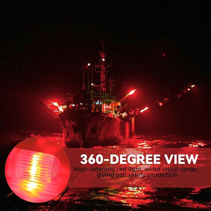 2PCS Boat Flares, Flares For Boating Coast Guard Approved, Waterproof Emergency For Boating Safety Kit, Fishing Nets, Buoys(Red)