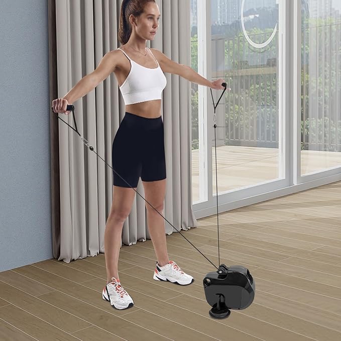 Rope Trainer Machine, Suction Cup Rope Sport Training Device,Gym Body Exersise Pull Rope Strength Training Equipment，Athletic Tool Machine for Bedrooms,Living Rooms, Offices, Gyms, Balconies