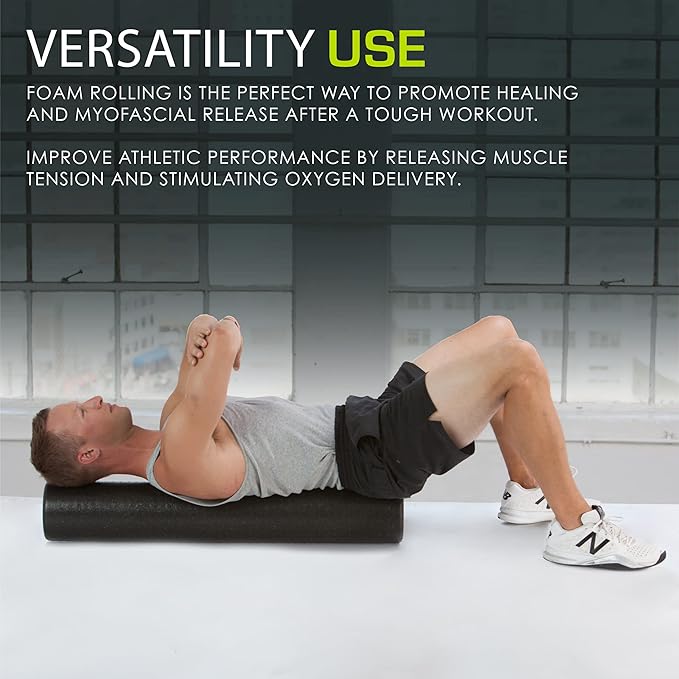 ProsourceFit High Density Foam Rollers 36 - inches Long,Firm Full Body Athletic Massage Tool for Back Stretching, Yoga, Pilates, Post Workout Muscle Recuperation