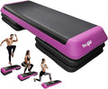 Yes4All Adjustable Workout Aerobic Exercise Step Platform Health Club Size with 4 Adjustable Risers Included and Extra Risers Options