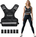 Adjustable Weighted Vest for Men and Women,4-10lb/11-20lb/20-32lb Vest with 6 Ironsand Weights,with Reflective Stripe,for Strength Training, Running, Fitness, Walking