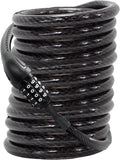 Lumintrail Long Coiled Bike Cable Lock 3/8 Inch (4, 6, 10, 15, 30ft), Weatherproof Locks for Kayak, Bike, Scooter, Paddleboard, Outdoor Equipment, Resettable Combination Lock Anti Theft Protection