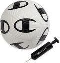 Champion Youth & Adult Soccer Ball - Paneled Design, Enhanced Control, Durable Cover & Butyl Bladder, for Indoor & Outdoor Training, Sizes 3, 4, 5, Includes 6" Pump