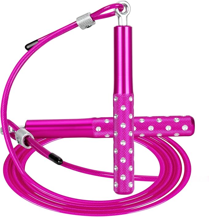 Jump Rope, Wastou Speed Jumping Rope for Training Fitness Exercise, Adjustable Adults Workout Skipping Rope for Men, Women, Kids, Girls