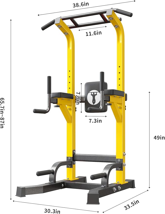 SogesHome Adjustable Pull Up Bar & Dip Station, Heavy Duty 500LB Capacity Multifunctional Home Gym Fitness Equipment for Strength Training, Push Up Stand for Arm, Back, Core & Full Body Workout