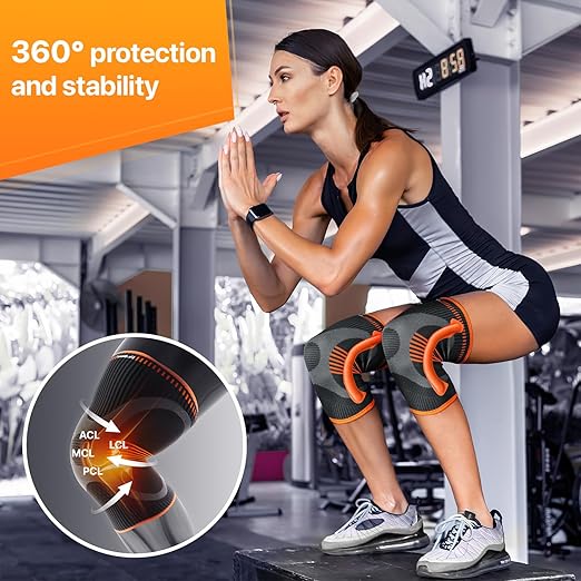 DR. BRACE ELITE Knee Brace with Size Stabilizer (2 Pack) Knee Brace for Women & Men, Workout, Sports, Daily Knee Compression Sleeve for Maximum Knee Pain Support & Fast Recovery (Mars, Small)