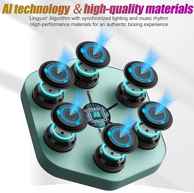 Music Boxing Machine L1, Smart Punching Machine with Beat-Synced & Custom Lights | APP Control | Supports Phone, Speaker & Headphone Playback | Wall-Mounted Trainer for Home Gym Workout