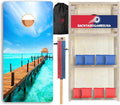 CornholeGamesUSA Pro Cornhole Boards Set | Made in USA | 3/4 Baltic Birch | No Bounce | Triple Thick Legs | Two Brace & Handles, Tournament 2x4 Regulation Set with Score Tower & Cornhole Bags
