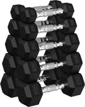 Hex Dumbbell Set, 30-480 lb Set Rubber Encased Exercise & Fitness Dumbbells, Weights Dumbbells Set, Hand Weight for Strength Training
