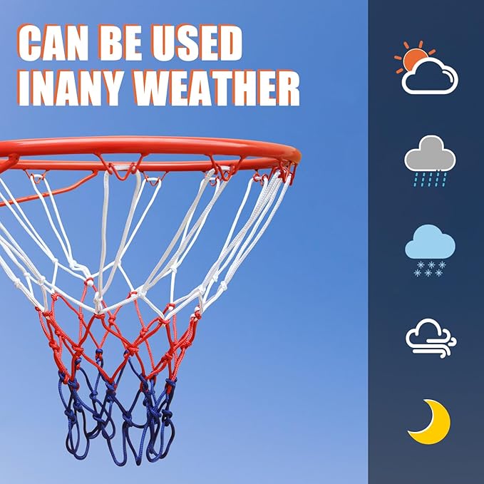 Basketball Rim Goal 18 ", Replacement Basketball Rim Goal Hoop Net for Indoor Outdoor
