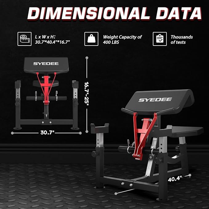 Mikolo Preacher Curl Bench, Plate Loaded Bicep Curl Machine, Bicep and Tricep Workout Equipment，2 in 1 Arm Training Machine for Home Gym