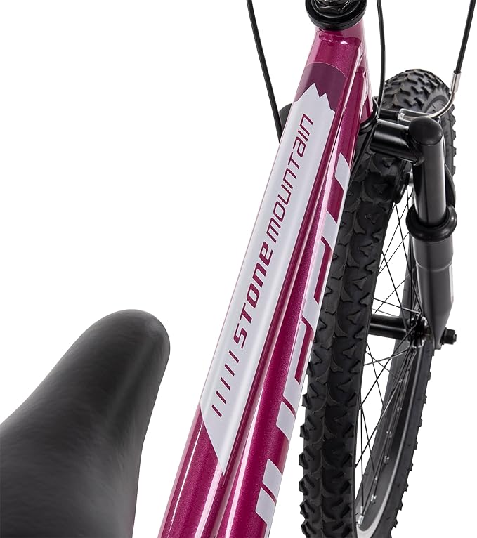 Huffy Stone Mountain Hardtail Mountain Bike for Boys/Girls/Men/Women, 20"/24"/26" Sizes, 6 or 21 Speed Shimano Twist Shifting, Front or Dual Suspension, Comfort Saddle, Sleek Colors