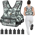 APEXUP Adjustable Weighted Vest, 4-10lb/12-18lb/20-32lb Vest with 6 Ironsand Weights and Large Pocket, Weight Vest for Men Women Strength Training, Running, Walking