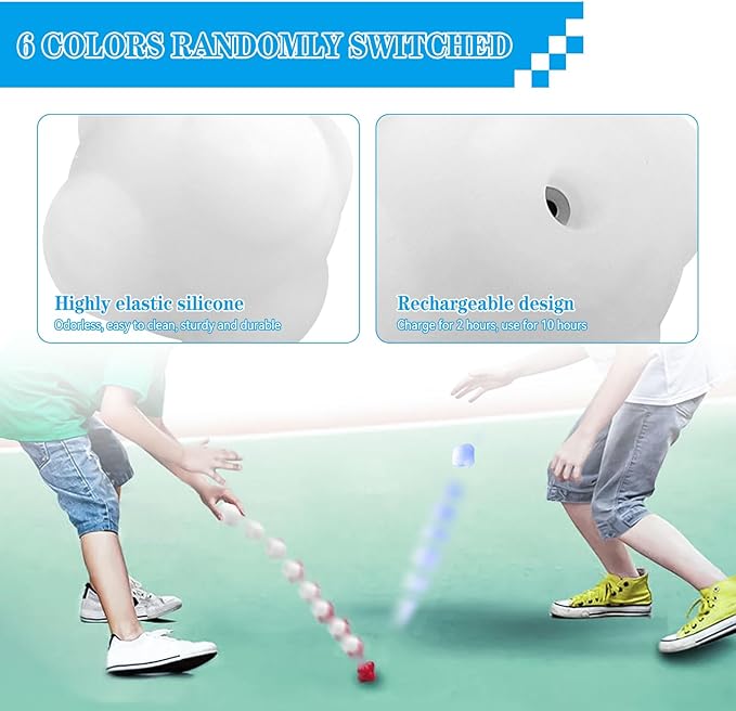 Smart Reaction Ball, Reflex Ball with Random Light Color Change, Intelligent Agility Training, Rechargeable, High Elasticity Silicone
