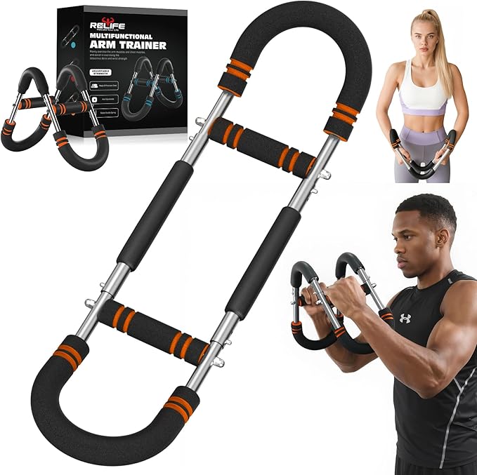 Relife Twister Arm Trainer,40-130lbs Arm Trainer for Forearms & Chest Muscle Training Workout,Adjustable Spring Resistance Chest Exercise, Portable Home Gym Strength Equipment for Men & Women