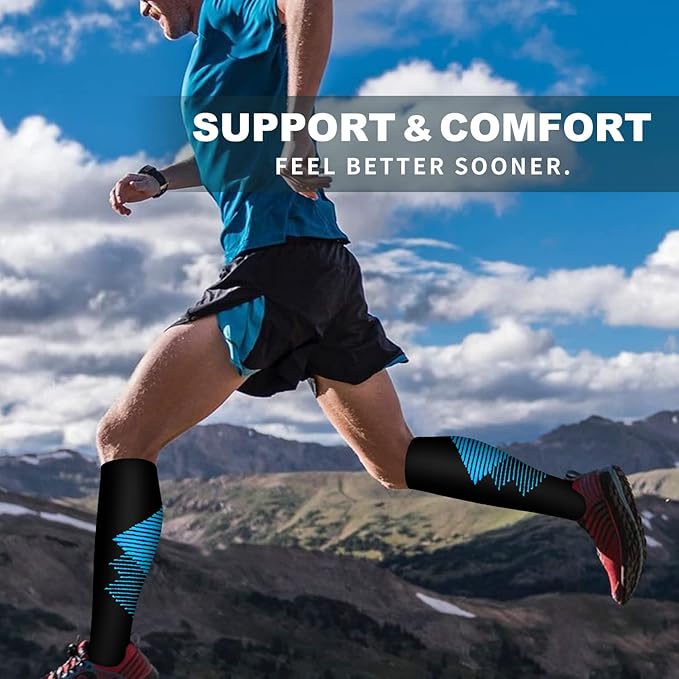 6 Pack Copper Compression Socks for Women and Men Circulation-Best Support for Medical, Running,Nursing,Athletic