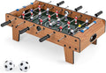 RELAX4LIFE 27’’ Tabletop Foosball Table, Portable Compact Soccer Table Game Set w/2 Balls & Score Keeper, Arcade Table Football for Home Family Game Room Pub Party, Mini Foosball Table for Kids Adults