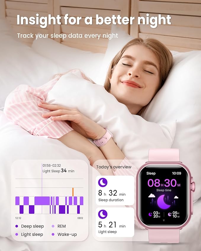 Smart Watches for Women Men Fitness: Smart Watch for iPhone&Android Bluetooth Call with 30 Day+Battery Life SpO2 Sleep Heart Rate Monitor,IP68,Fitness Tracker with 120+Sport,Reloj Inteligente, 2 Bands