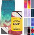Yoga Drip Yoga Towel - Non Slip Hot Yoga Mat Towel With Corner Pockets, No-Skid Grip, and Built-in Alignment Lines | Soft, Moisture Wicking, and Sweat Absorbent | No Bunching, Stays in Place 72" x 25"