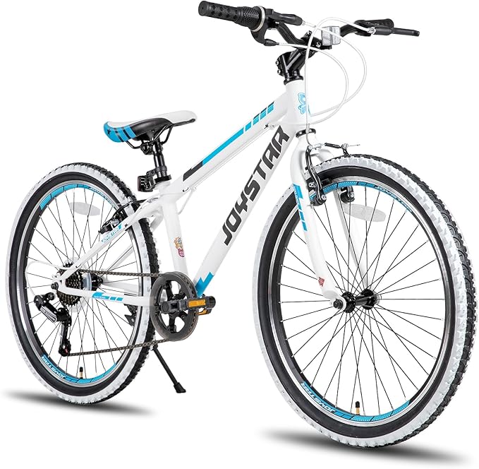 JOYSTAR Lubbock 20 24 Inch Kids Bike for Boys & Girls Ages 7-12 Years Hardtail Mountain Bike for Kids with 1-Speed/7-Speed Drivetrain, White Wall Knobby Tires, Kids' Bicycle