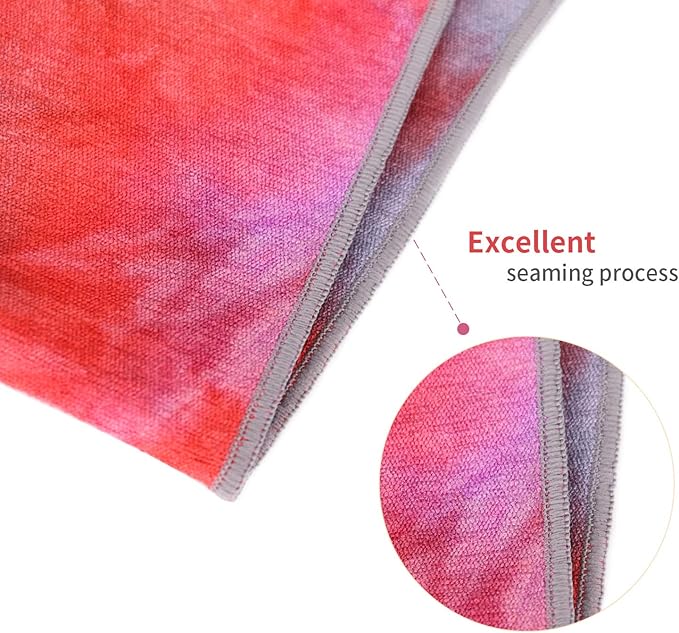 DREAM SLIM Non Slip Yoga Towel - Hot Yoga Towel, Multicolor - Red