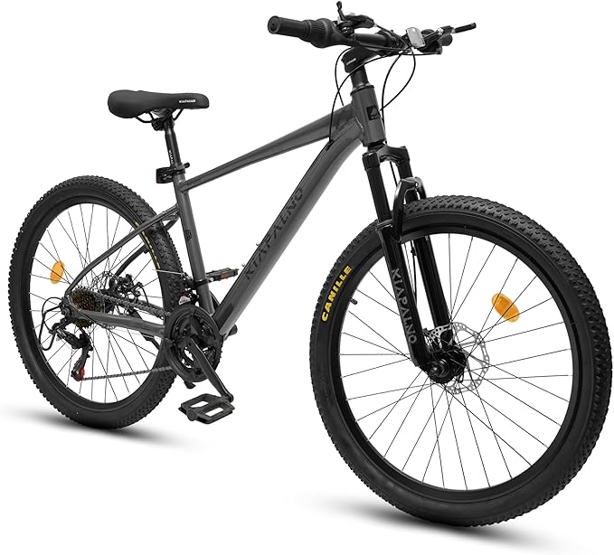 20 24 26 Inch Mountain Bike, 20 inch 7 Speeds Steel Kids Fat Tire Mountain Bike, 24 26 inch Aluminum Frame Boys Bike, Front Suspension Dual Disc Brake Teens Sport Bikes for Kids Boys Girls