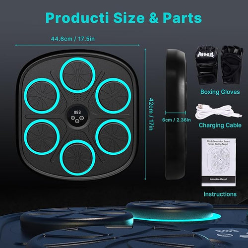 2025 Smart Music Boxing Machine for Adults and Kids: New Model Bluetooth Wall Mounted Punching Pad - Training Sport Equipment for Home Gym - Gifts for Teen Boys