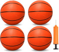 6 INCH PVC Mini Basketball Toys for Indoor Over Door Hoops, Soft 6" Small Balls Rubber for Pool, Beach, Yard, Lawn, Outdoor, Classroom, Little Playgound Ball for Kids Boys Girls (4PCS with Air Pump)