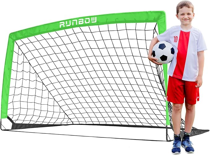 RUNBOW 5x3 ft Portable Kids Soccer Goal for Backyard Practice Soccer Net with Carry Bag
