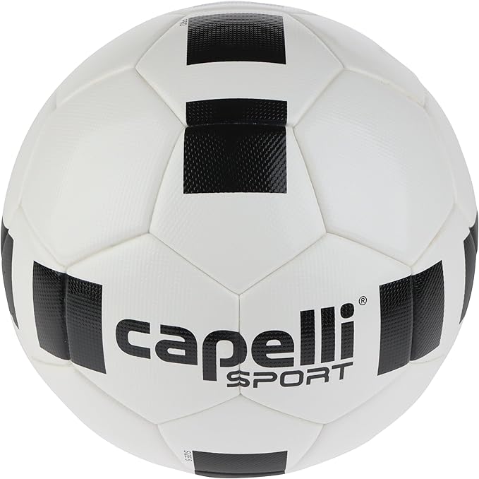 Capelli Sport Soccer Ball Size 5, High School Classic Competition Elite (NFHS) Soccer Ball for Youth and Adult Players, Outdoor and Indoor Training, White/Black