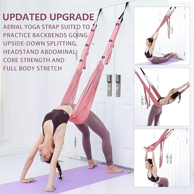 Yoga Set 4 in 1 Yoga Equipment Set. Anti-Burst and Slip Resistant Yoga Ball. Leg Stretcher Strap for Pilates. Free Weight Hula Hoop for Workout. Figure 8 Fitness Resistance Band