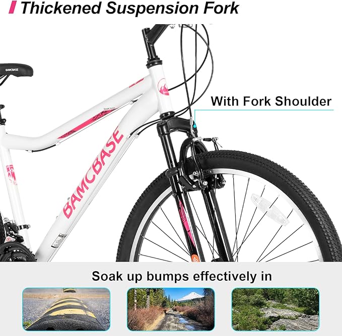 Hiland Adult 26 Inch Mountain Bike, Mens and Womens Bicycle with 21 Speed, High-Carbon Steel Frame Mountain Bicycle, Sport MTB for Men Women