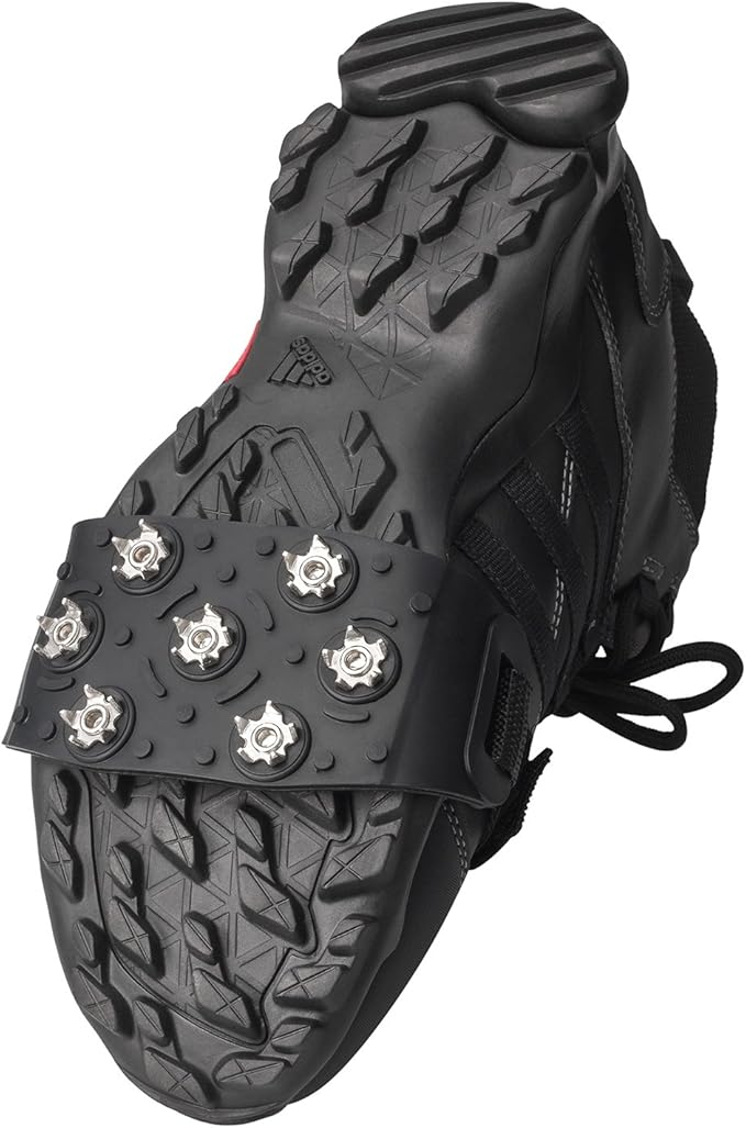 Crampon Traction Cleats Anti-Skid Traction Grips Crampons Spikes 7 Point Cleats for Footwear for Walking, Jogging, Hiking, Mountaineering Ice Snow Grips