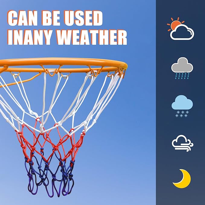 Basketball Rim Goal 18 ", Replacement Basketball Rim Goal Hoop Net for Indoor Outdoor