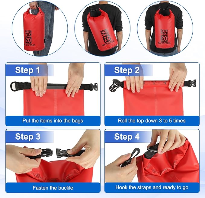 Waterproof Dry Bag, 10L Fit for Women Men Water Proof Bags Lightweight Dry Storage Floating Backpack with Whistle for Travel Boating Kayaking (Yellow Camouflage)
