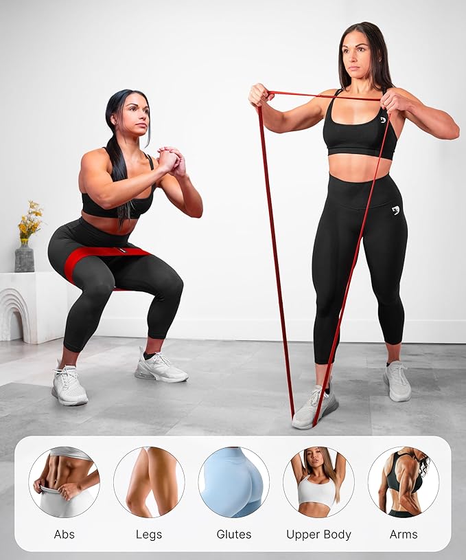 DMoose Fitness Fabric Resistance Bands for Full Body Exercises - Non-Slip Thick Cloth Stretch Band for Squats, Lunges & Bicep Curls - Long Resistance Bands for Working Out - Booty Band for Men & Women