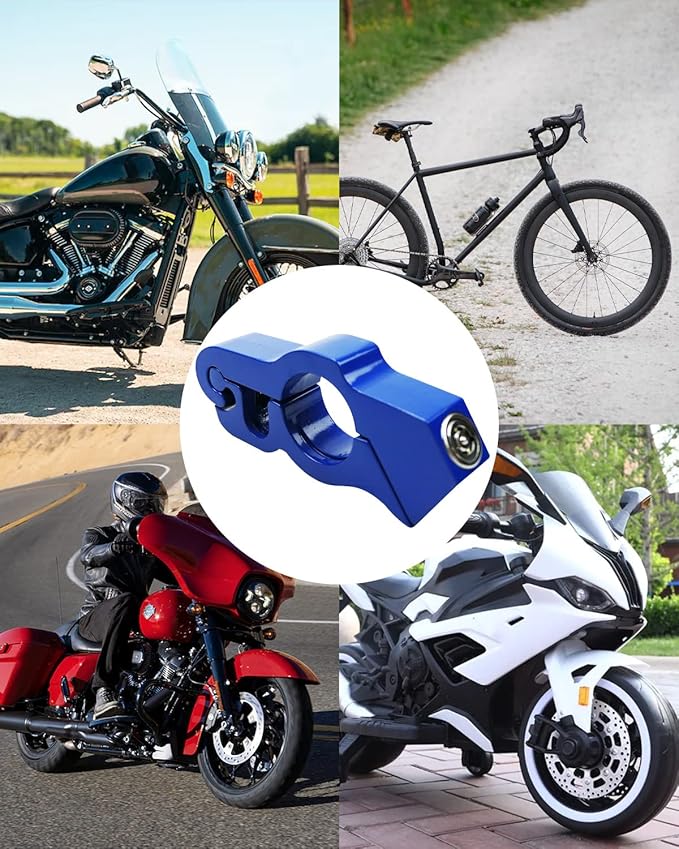 Lock Motorcycle, Heavy Duty Anti Theft Adjustable Bike Handlebar Lock with 2 Keys Protect Your Motorcycle Street ATV, Blue